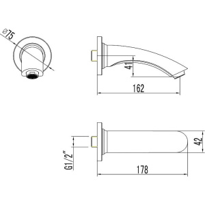 Излив Lemark LM7881C для ванны