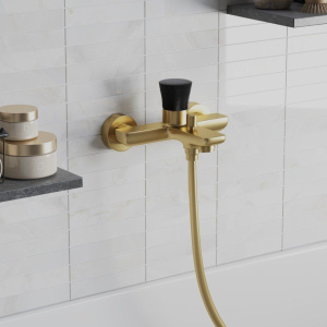 Смеситель для ванны с душем Paini Domus 18PJ111PZ брашированное золото