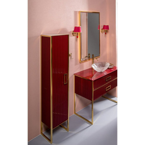 Шкаф-пенал Armadi Art Monaco L, бордо, золото