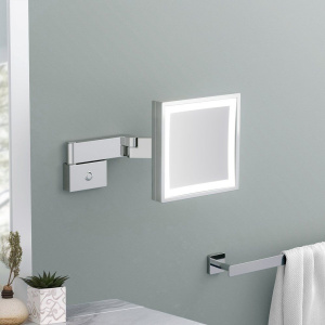 Косметическое зеркало Timo Selene 10076/00 с подсветкой, телескопическое, поворотное, хром