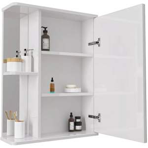 Зеркало-шкаф SanStar Практик 55 универсальное, с полками, белое