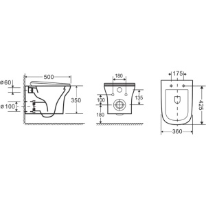 Купить Унитаз подвесной Ceruttispa Ami Aria 8780 безободковый, с микролифтом в Москве с доставкой Унитаз подвесной Ceruttispa Ami Aria 8780 безободковый, с микролифтом