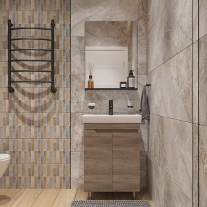 Купить Зеркало DIWO Смоленск 60 с полкой, черное, в стиле лофт, прямоугольное в Москве с доставкой Зеркало DIWO Смоленск 60 с полкой, черное, в стиле лофт, прямоугольное