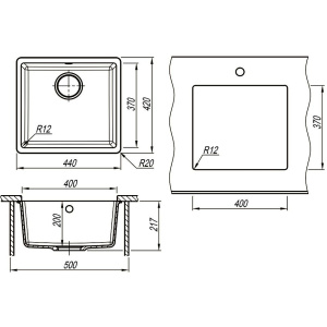 Купить Мойка кухонная Lemark Sinara 440-U 9910068 бежевая в Москве с доставкой Мойка кухонная Lemark Sinara 440-U 9910068 бежевая