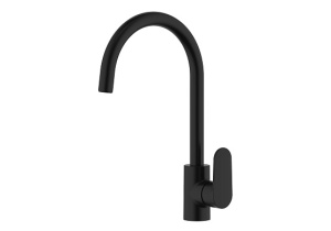 Смеситель для кухни (полукруглый излив) Aquatek Ника AQ1882MB, черный матовый