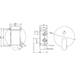 Смеситель для ванны с душем BelBagno Ancona ANCONA-VDI-CRM С ВНУТРЕННЕЙ ЧАСТЬЮ