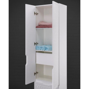 Шкаф-пенал Домино 3D с бельевой корзиной