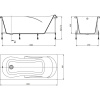 Акриловая ванна Roca Uno 170x75 см, с каркасом