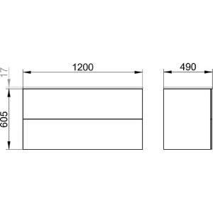 Тумба под раковину Keuco Plan 120 32983290000 инокс