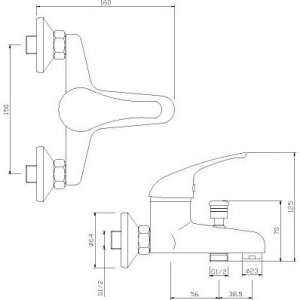 Купить Смеситель для ванны с душем Rossinka Y Y40-31 в Москве с доставкой Смеситель для ванны с душем Rossinka Y Y40-31
