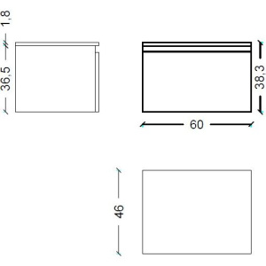 Тумба Armadi Art Flat Valessi Uno-S 60 dark oak