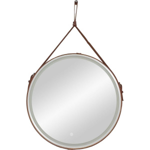 Купить Зеркало круглое Art&Max Milan 65 коричневый ремень в Москве с доставкой Зеркало круглое Art&Max Milan 65 коричневый ремень