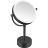 Косметическое зеркало Java S-M221H с подсветкой, двухстороннее, поворотное, черное