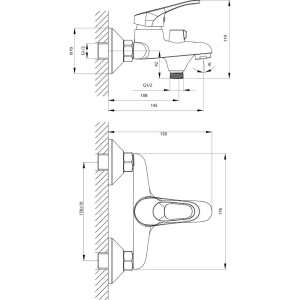 Купить Смеситель для ванны с душем Rossinka B 35-30 в Москве с доставкой Смеситель для ванны с душем Rossinka B 35-30