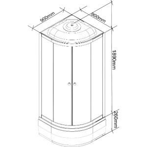 Душевая кабина Parly Effect EFМ921 90х90, со средним поддоном, профиль белый, стекло матовое