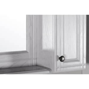 Зеркало ASB-Woodline Берта 85 со шкафом, белое, патина серебро