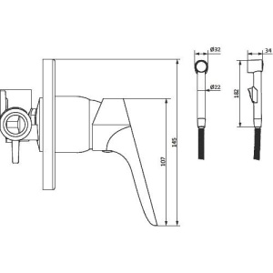 Купить Гигиенический душ Damixa Jupiter 777510001 со смесителем, С ВНУТРЕННЕЙ ЧАСТЬЮ, хром в Москве с доставкой Гигиенический душ Damixa Jupiter 777510001 со смесителем, С ВНУТРЕННЕЙ ЧАСТЬЮ, хром