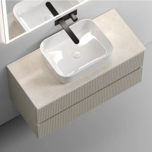 Тумба с раковиной Sancos Snob T 100 см, beige soft, столешница бежевая, раковина CN6011