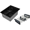 Мойка кухонная Wisent 4050B с PVD покрытием, с коландером, графит