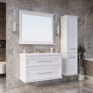 Купить Зеркало ASB-Woodline Венеция 100 белое, патина серебро в Москве с доставкой Зеркало ASB-Woodline Венеция 100 белое, патина серебро