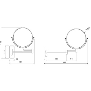 Косметическое зеркало Aquatek AQ4911CR хром