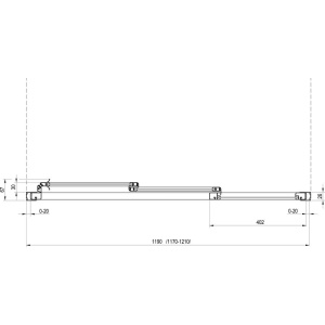Душевая дверь в нишу Ravak Supernova ASDP3-120 Transparent, 200, профиль черный