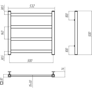 Полотенцесушитель водяной Terminus Ното П4 500х500