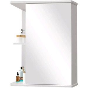 Зеркало-шкаф SanStar Практик 55 универсальное, с полками, белое
