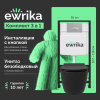 Комплект Унитаз подвесной STWORKI Ноттвиль SETK3104-2616 безободковый, с микролифтом, черный + Инсталляция EWRIKA ProLT 0026-2020 + Кнопка 0050 хром матовый