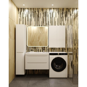 Тумба с раковиной Style Line Бергамо Мини 80 Люкс Plus подвесная, антискрейтч белая