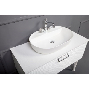 Тумба с раковиной Armadi Art Vallessi Avangarde Linea 100 белая, с накладной раковиной