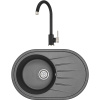 Комплект Мойка кухонная Granula Standart 7601, черный + Смеситель ST-4031 ST-4031 черный