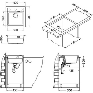 Мойка кухонная Alveus Atrox Granital 20 concrete