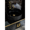 Тумба с раковиной Armadi Art Lucido 100 черная глянцевая, раковина 817-B, ножки золото