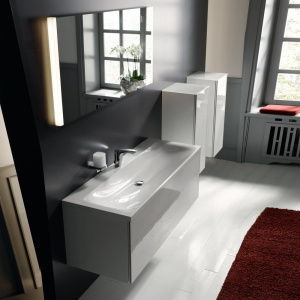 Купить Тумба с раковиной Keuco Royal Reflex 100 белая в Москве с доставкой Тумба с раковиной Keuco Royal Reflex 100 белая