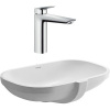 Комплект Смеситель Hansgrohe Logis 71091000 без донного клапана + Раковина Duravit D-code 0338490000 встраиваемая