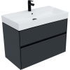 Тумба с раковиной Aquanet Бруклин 85 антрацит
