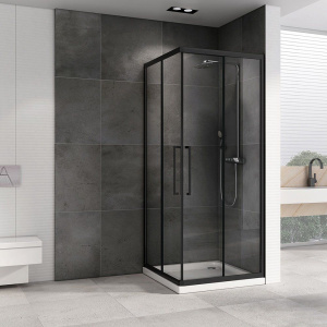 Душевой уголок Abber Schwarzer Diamant AG02080BH 80x80, профиль черный, стекло прозрачное