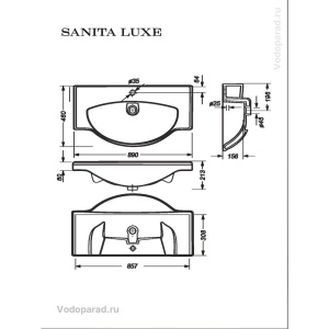 Раковина мебельная Sanita Luxe Classic 90 WB.FN/Classic/90-C/WHT.G/S1 белая