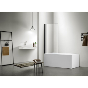 Шторка на ванну Акватек AQ DEL SBA 08015BL 80х150 см, черный матовый профиль