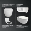 Комплект Унитаз подвесной BOCCHI V-Tondo 1416-001-0129 белый глянцевый + Крышка A0336-001 с микролифтом, глянцевая белая + Инсталляция Geberit Duofix Delta 458.149.21.1 с кнопкой смыва, хром