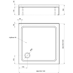 Душевой поддон Aquatek 90x90 DPA-0000005