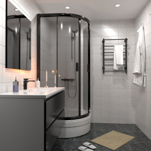 Полотенцесушитель электрический Тругор Пэк 19, 80х50 с выключателем, черный