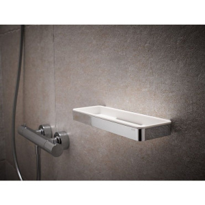 Купить Полка Keuco Plan 14958 хром, белая в Москве с доставкой Полка Keuco Plan 14958 хром, белая