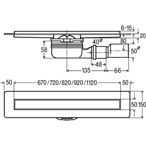 Душевой лоток Viega Advantix 90см с решеткой Advantix Visign ER10 753177
