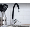 Смеситель для кухни РМС SL137BL 016F хром, черный, с гибким изливом