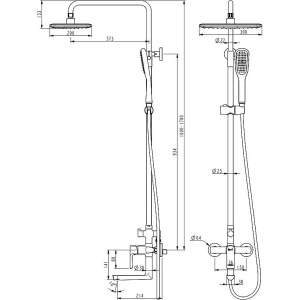 Душевая стойка Lemark Ursus LM7262BL