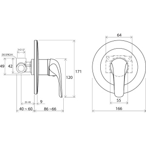 Купить Смеситель для душа Ravak Rosa RS 062.00 С ВНУТРЕННЕЙ ЧАСТЬЮ в Москве с доставкой Смеситель для душа Ravak Rosa RS 062.00 С ВНУТРЕННЕЙ ЧАСТЬЮ