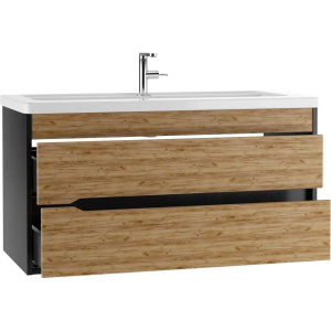 Купить Тумба с раковиной Домино Karat 100, антрацит, дуб вотан в Москве с доставкой Тумба с раковиной Домино Karat 100, антрацит, дуб вотан