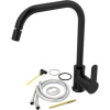 Комплект Мойка кухонная Practik PR-M 575-004 черный оникс + Смеситель MEGA City MG- ZRV104-B черный